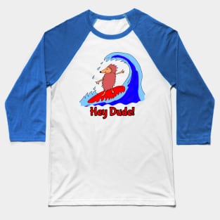 Hedgehog Surf Dude Baseball T-Shirt